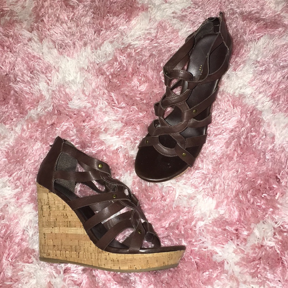 Banana Republic Brown Wedge Sandals